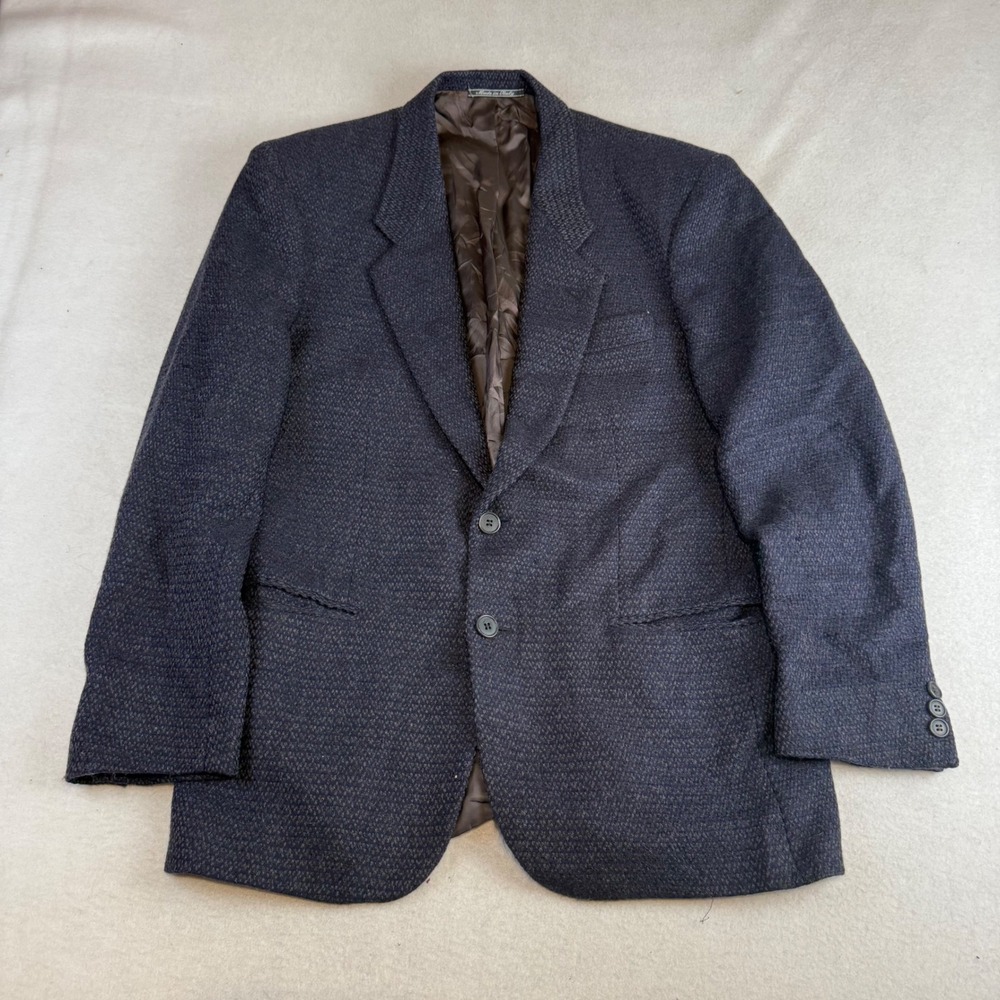 Lubiam Enrico Celli Mens Navy Wool Cashmere Blazer Sport Coat Italy Size 48R 40R